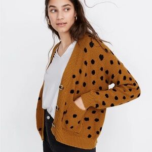 NEW Madewell Painted Dots Sweater Cardigan Size S
